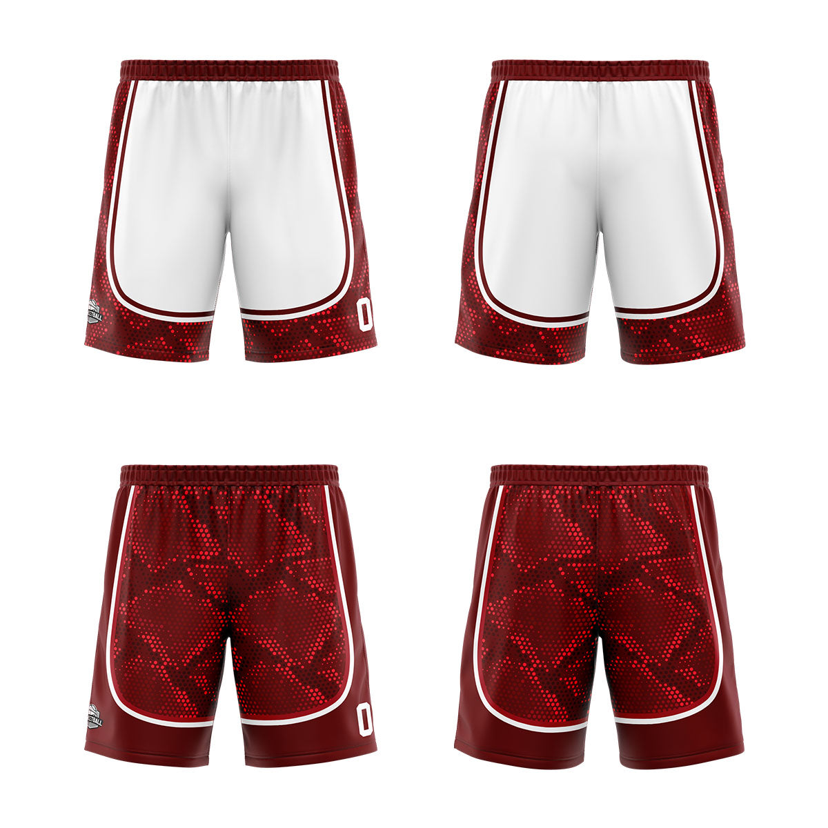 Benutzerdefinierte Weiß Dunkelrot Reversible Basketball Jersey Personalisierte Print Name Nummer Logo