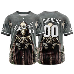 Benutzerdefinierte Baseball Jersey Personalisierte Baseball Shirt genäht und Druck Grau