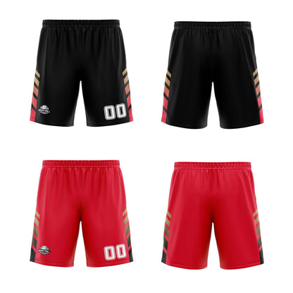 Benutzerdefinierte Schwarz Rot Gold Reversible Basketball Jersey Personalisierte Print Name Nummer Logo