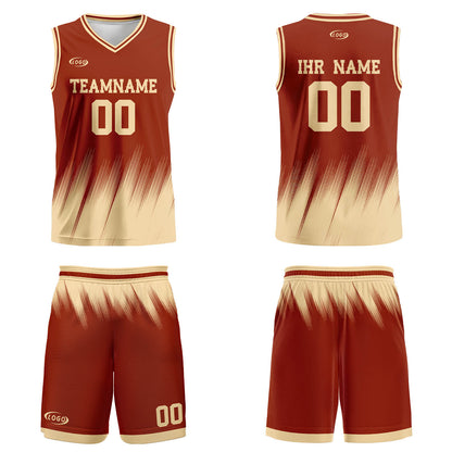 Benutzerdefinierter Rot Reisweiß Basketball Jersey Uniform Anzug gedruckt Ihr Logo Name Nummer