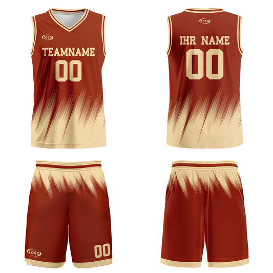 Benutzerdefinierter Rot Reisweiß Basketball Jersey Uniform Anzug gedruckt Ihr Logo Name Nummer