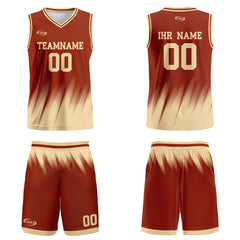 Benutzerdefinierter Rot Reisweiß Basketball Jersey Uniform Anzug gedruckt Ihr Logo Name Nummer