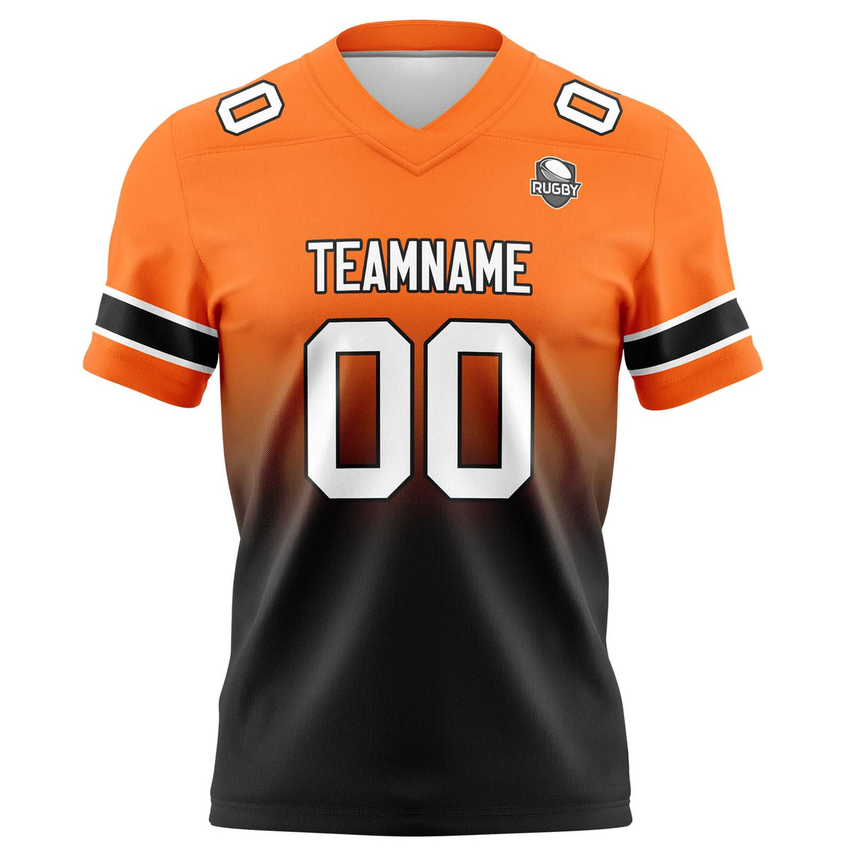 Benutzerdefinierte Gradient Fußball Trikots Personalisierte Name Nummer Logo Orange&Schwarz