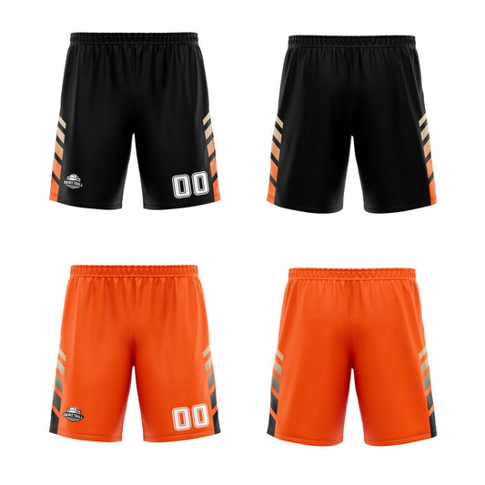 Benutzerdefinierte Schwarz Orange Gold Reversible Basketball Jersey Personalisierte Print Name Nummer Logo