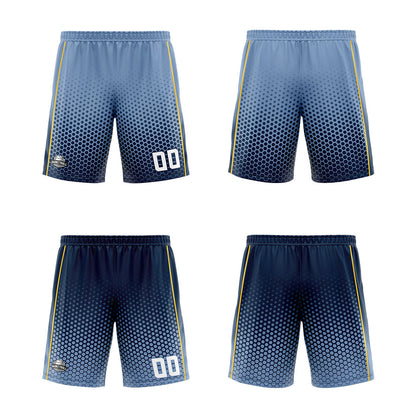 Benutzerdefinierte Staubiges Blau Marine Gelb Reversible Basketball Jersey Personalisierte Print Name Nummer Logo