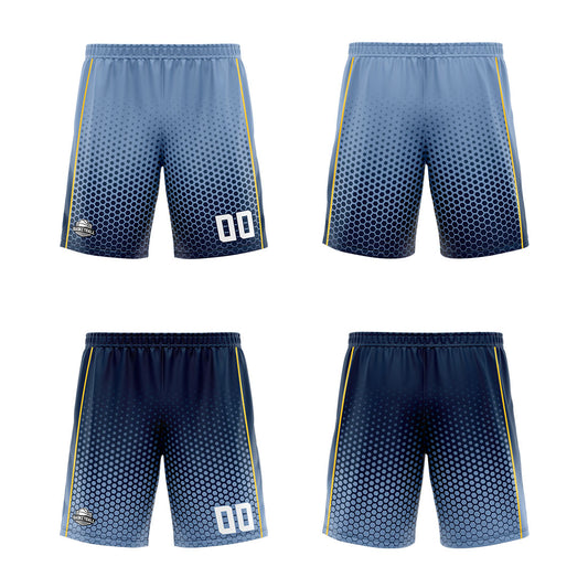 Benutzerdefinierte Staubiges Blau Marine Gelb Reversible Basketball Jersey Personalisierte Print Name Nummer Logo