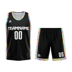 Benutzerdefinierter Basketball Jersey Uniform Anzug gedruckt Ihr Logo Name Nummer Schwarz