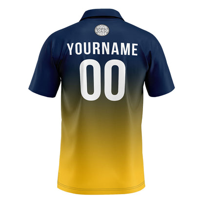 Benutzerdefinierte Marine Gelb Fußball Polo-Shirts Fügen Sie Ihr Einzigartiges hinzu Logo/Name/Nummer