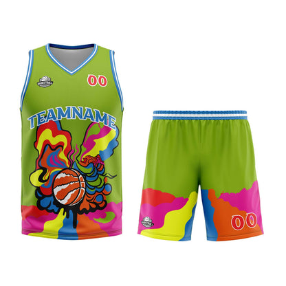 Benutzerdefinierter Grün Basketball Jersey Uniform Anzug gedruckt Ihr Logo Name Nummer