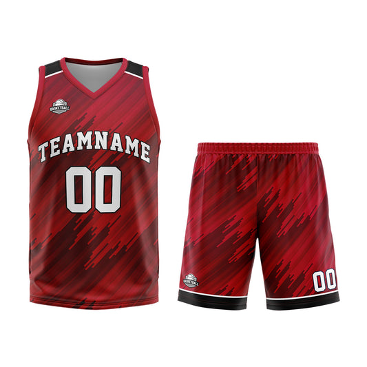 Benutzerdefinierter Rot Basketball Jersey Uniform Anzug gedruckt Ihr Logo Name Nummer