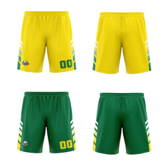 Benutzerdefinierte Gelb Grün Weiß Reversible Basketball Jersey Personalisierte Print Name Nummer Logo