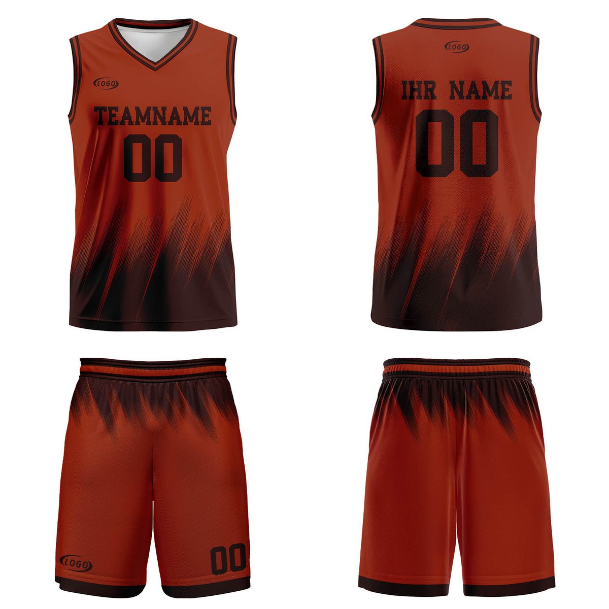 Benutzerdefinierter Braun Dunkelbraun Basketball Jersey Uniform Anzug gedruckt Ihr Logo Name Nummer