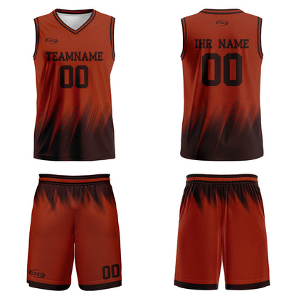Benutzerdefinierter Braun Dunkelbraun Basketball Jersey Uniform Anzug gedruckt Ihr Logo Name Nummer