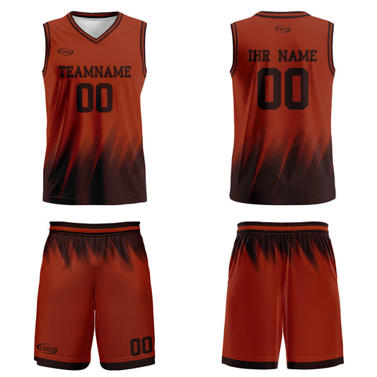 Benutzerdefinierter Braun Dunkelbraun Basketball Jersey Uniform Anzug gedruckt Ihr Logo Name Nummer
