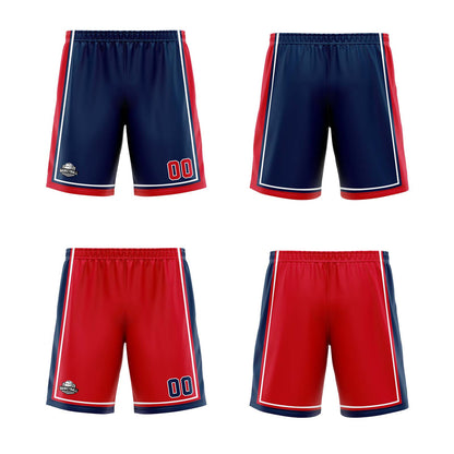 Benutzerdefinierte Marine Rot Weiß Reversible Basketball Jersey Personalisierte Print Name Nummer Logo