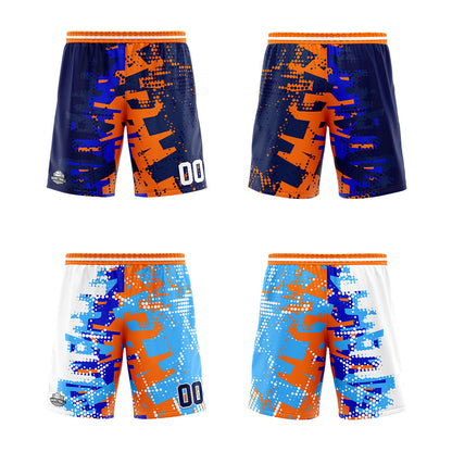 Benutzerdefinierte Reversible Basketball Jersey Personalisierte Print Name Nummer Logo Royal&Orange