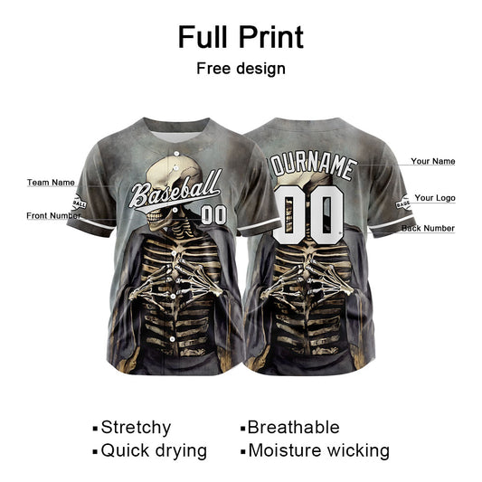 Benutzerdefinierte Baseball Jersey Personalisierte Baseball Shirt genäht und Druck Grau&Grün