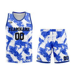 Benutzerdefinierter Basketball Jersey Uniform Anzug gedruckt Ihr Logo Name Nummer Blau&Weiß