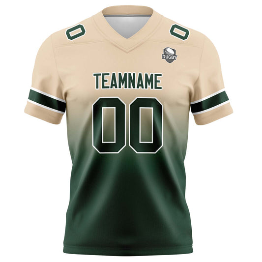 Benutzerdefinierte Khaki Dunkelgrün Gradient Fußball Trikots Personalisierter Name Nummer Logo