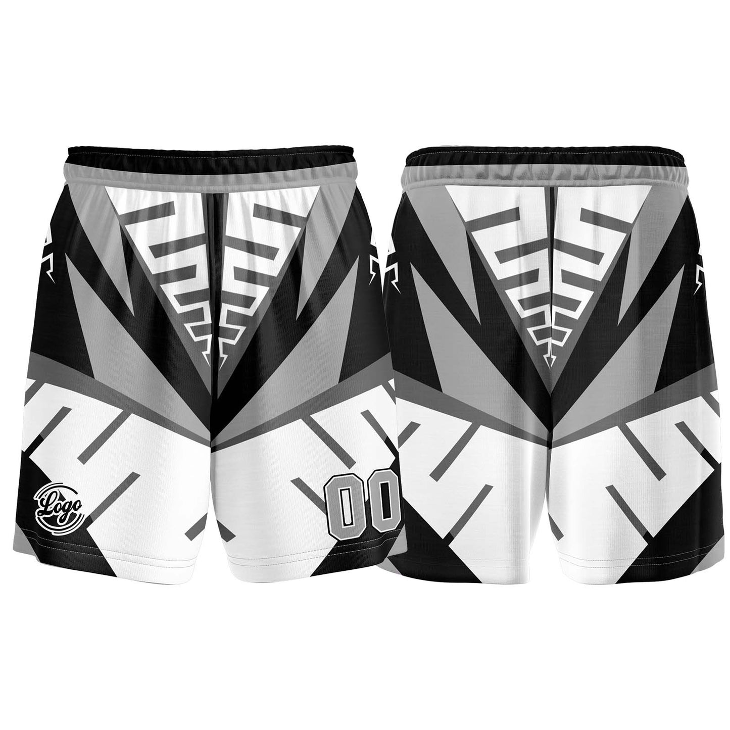 Benutzerdefinierter Weiß Schwarz Grau Basketball Jersey Uniform Anzug gedruckt Ihr Logo Name Nummer
