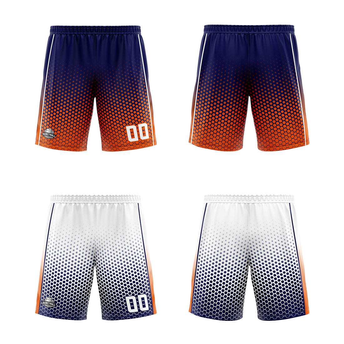 Benutzerdefinierte Marine Orange Weiß Reversible Basketball Jersey Personalisierte Print Name Nummer Logo