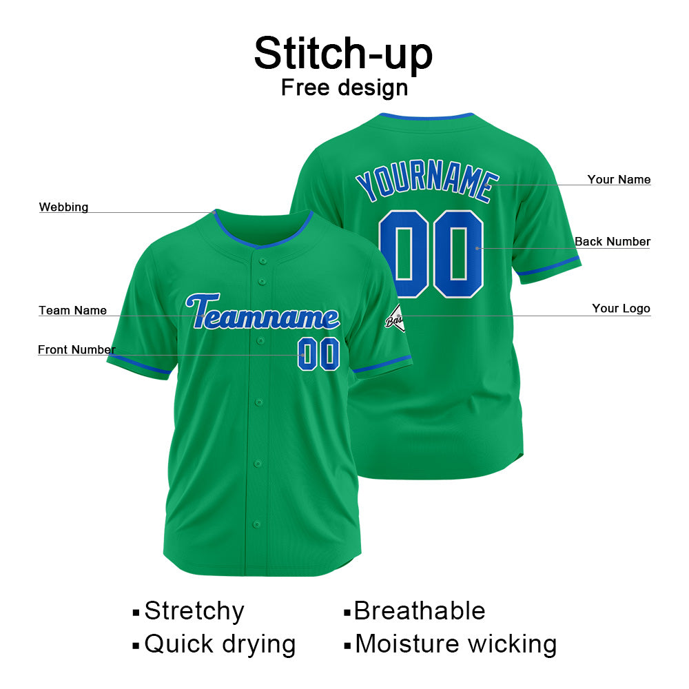Benutzerdefinierte Authentisch Baseball-Trikot Grün-königlich