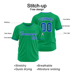 Benutzerdefinierte Authentisch Baseball-Trikot Grün-königlich