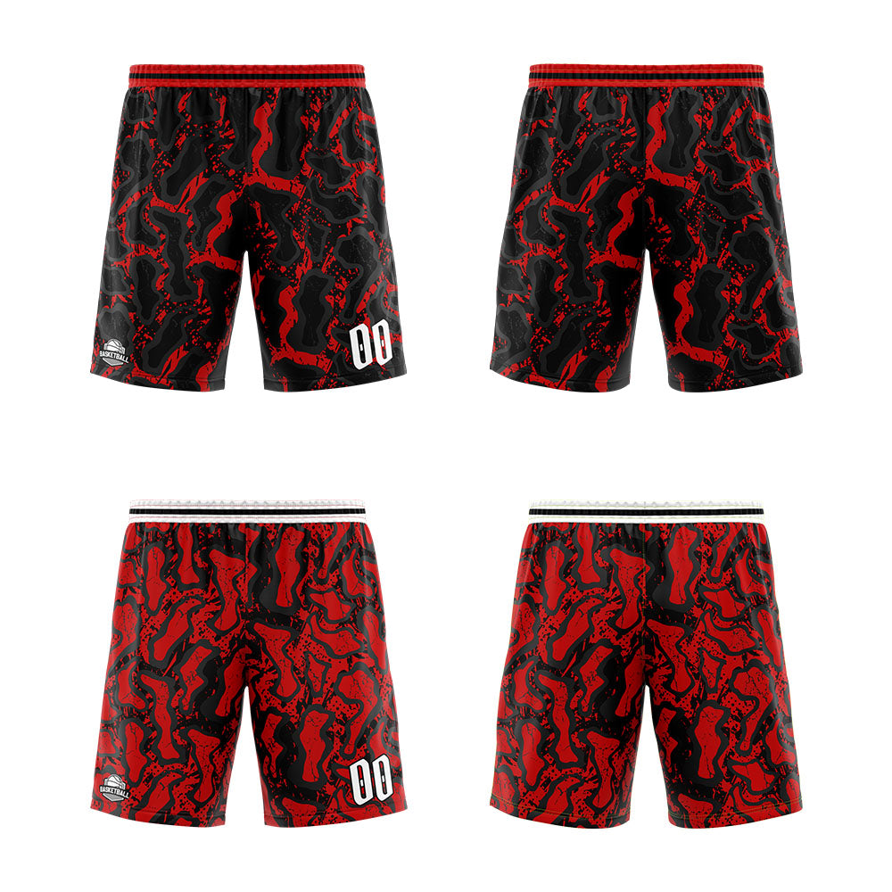 Benutzerdefinierte Reversible Basketball Jersey Personalisierte Print Name Nummer Logo Neon Grün&Schwarz&Rot
