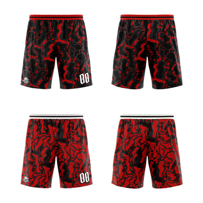 Benutzerdefinierte Reversible Basketball Jersey Personalisierte Print Name Nummer Logo Neon Grün&Schwarz&Rot