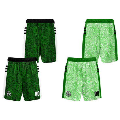 Benutzerdefinierte Grün Reversible Basketball Jersey Personalisierte Print Name Nummer Logo