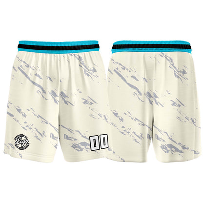 Benutzerdefinierter Creme Hellblau Basketball Jersey Uniform Anzug gedruckt Ihr Logo Name Nummer