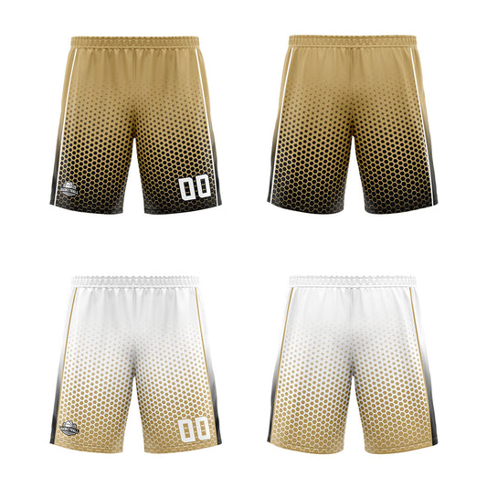 Benutzerdefinierte Altes Gold Schwarz Weiß Reversible Basketball Jersey Personalisierte Print Name Nummer Logo