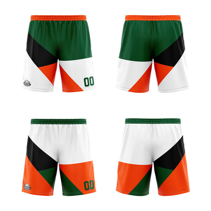 Benutzerdefinierte Reversible Basketball Jersey Personalisierte Print Name Nummer Logo Farbe Block-Grün&Orange