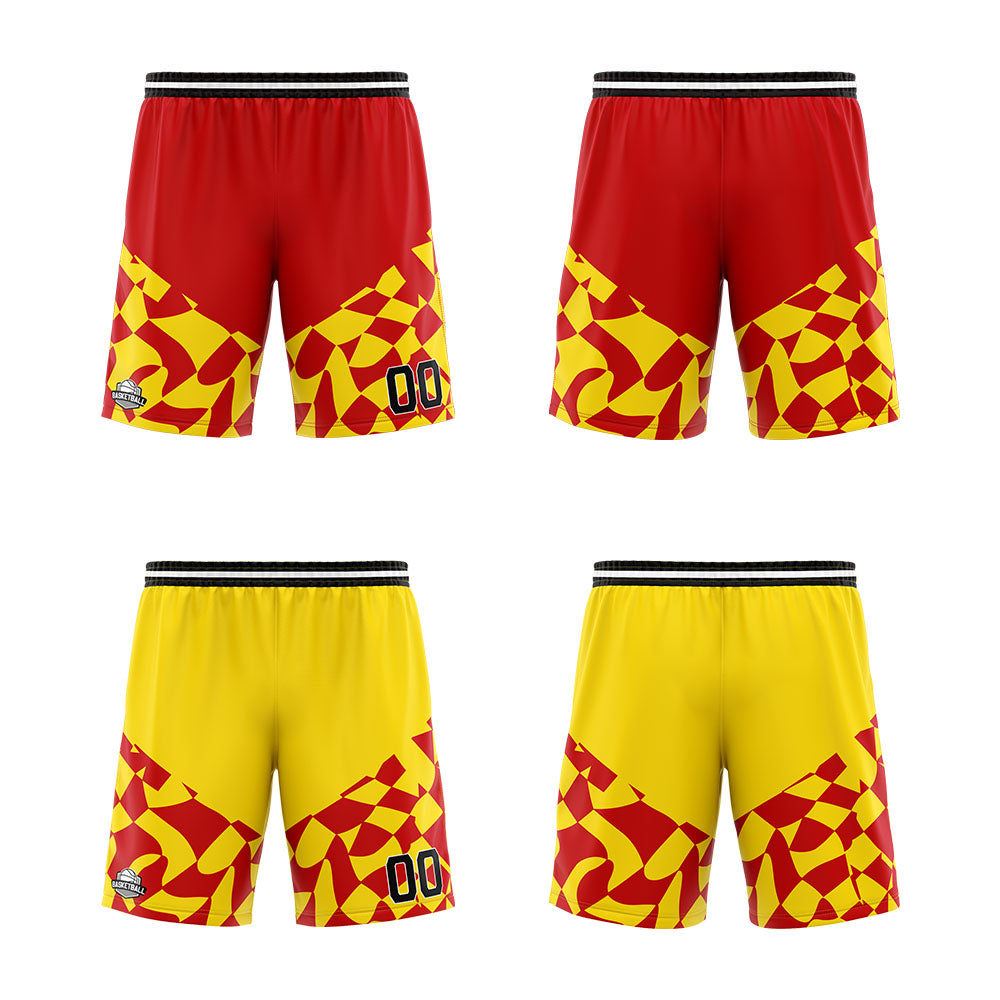 Benutzerdefinierte Reversible Basketball Jersey Personalisierte Print Name Nummer Logo Gitter-Rot&Schwarz