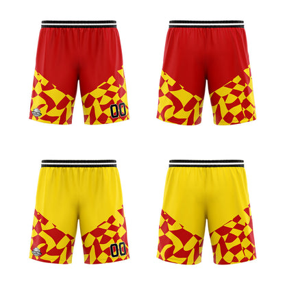 Benutzerdefinierte Reversible Basketball Jersey Personalisierte Print Name Nummer Logo Gitter-Rot&Schwarz