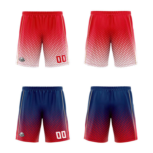 Benutzerdefinierte Rot Blau Gold Reversible Basketball Jersey Personalisierte Print Name Nummer Logo