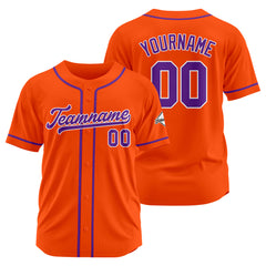 Benutzerdefinierte Authentisch Baseball-Trikot Orange- Lila