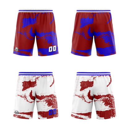 Benutzerdefinierte Rot Royal Reversible Basketball Jersey Personalisierte Print Name Nummer Logo