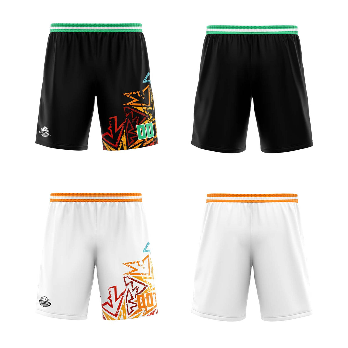 Benutzerdefinierte Grün Reversible Basketball Jersey Personalisierte Print Name Nummer Logo