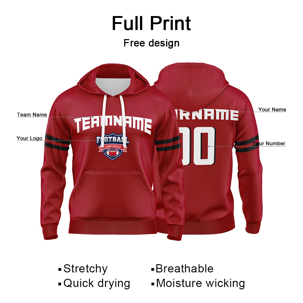 Benutzerdefinierter Sweatshirt-Hoodie für Mann, Frau, Mädchen, Junge. Drucken Sie Ihr Logo, Ihren Namen und Ihre Nummer