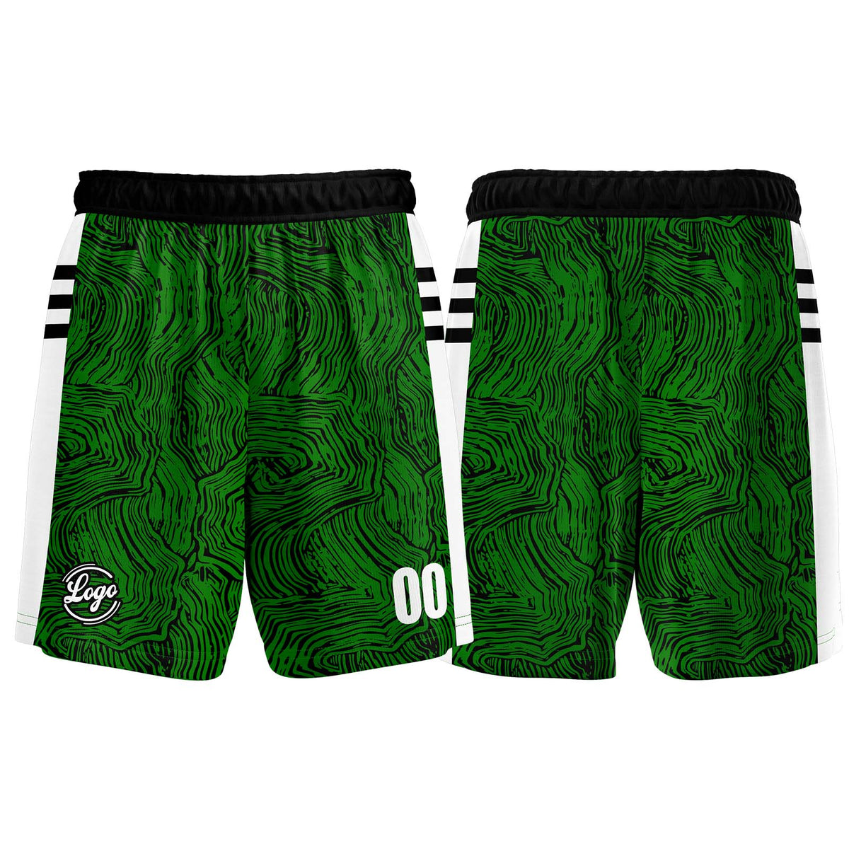 Benutzerdefinierter Schwarz Grün Basketball Jersey Uniform Anzug gedruckt Ihr Logo Name Nummer