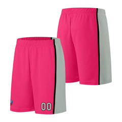 Individuelle Basketball-Jersey-Shorts für Männer und Frauen. Gestickter und gedruckter Name, Nummer und Logo Rosa