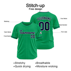 Benutzerdefinierte Authentisch Baseball-Trikot Grün-Marine