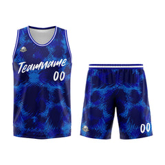 Benutzerdefinierter Basketball Jersey Uniform Anzug gedruckt Ihr Logo Name Nummer Royal Leopard drucken