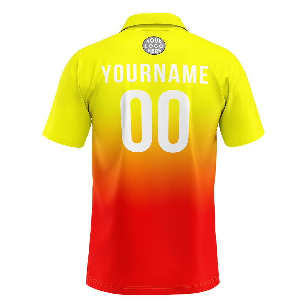 Benutzerdefinierte Gelb Rot Fußball Polo-Shirts Fügen Sie Ihr Einzigartiges hinzu Logo/Name/Nummer