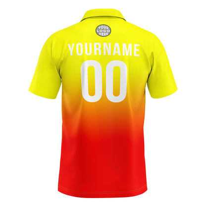 Benutzerdefinierte Gelb Rot Fußball Polo-Shirts Fügen Sie Ihr Einzigartiges hinzu Logo/Name/Nummer