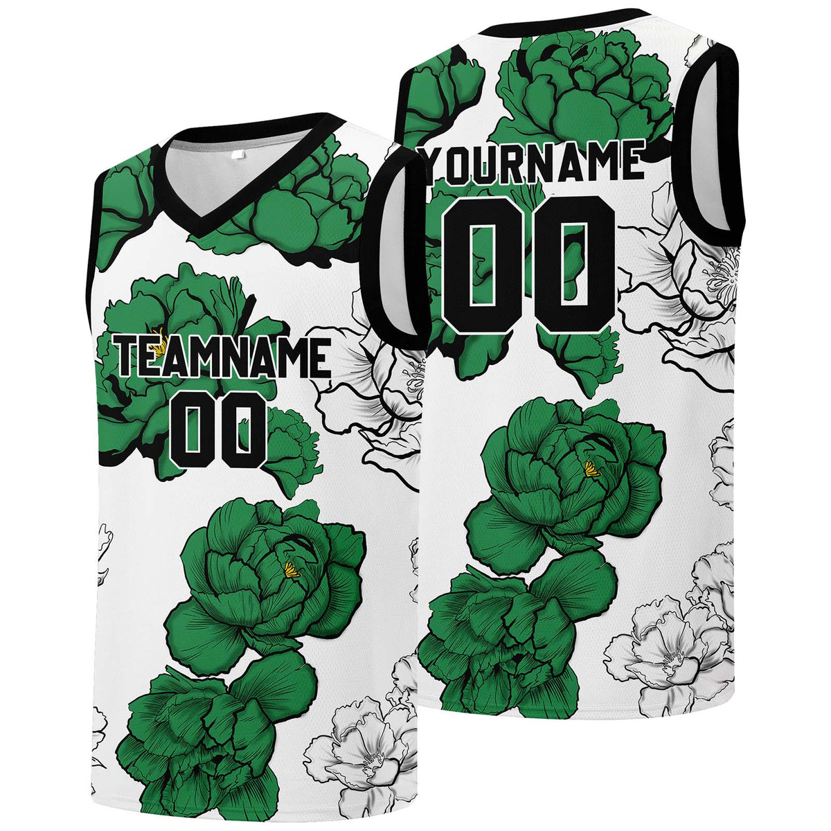 Individuelle Basketball-Jersey für Männer und Frauen. Gestickter und gedruckter Name, Nummer und Logo