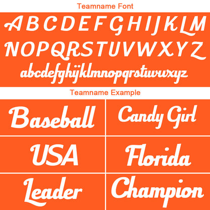 Benutzerdefinierte Authentisch Baseball-Trikot Orange-Weiß
