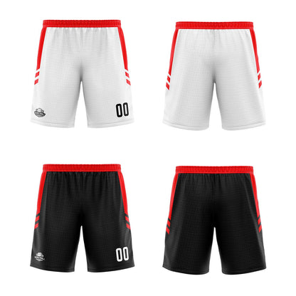 Benutzerdefinierte Weiß Rot Reversible Basketball Jersey Personalisierte Print Name Nummer Logo