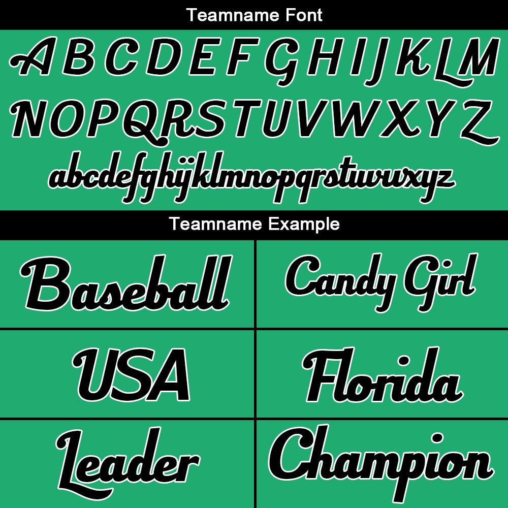 Benutzerdefinierte Authentisch Baseball-Trikot Grün Schwarz